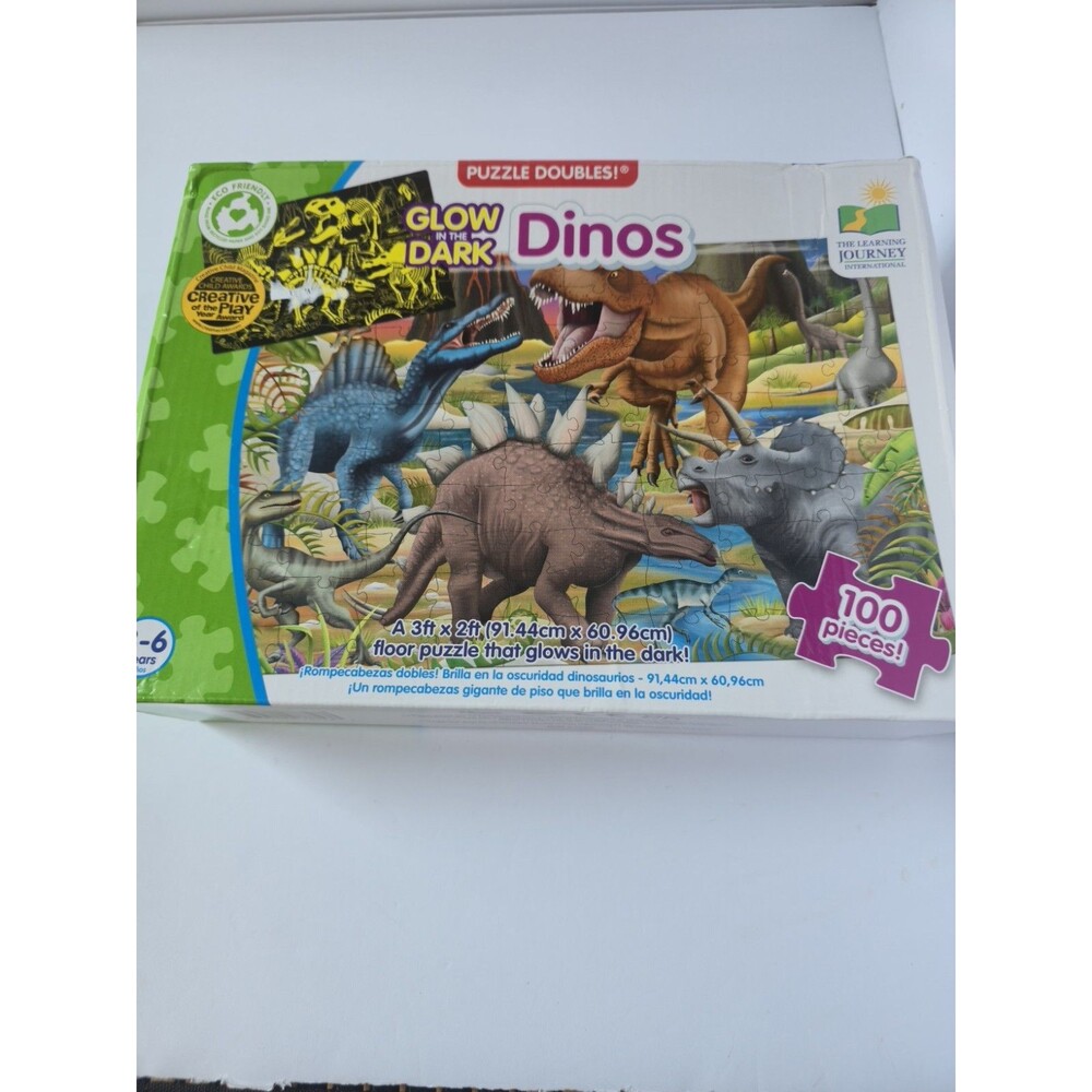 The Learning Journey Puzzle Doubles! Glow in the Dark Dinosaur 100 Piece Floor
